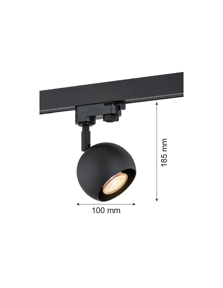 Lamps for 3-phase busbars - Argon MURI spotlight 1 pł. 1x5W (max) black structure black 4379 - product kolory-swiatla.pl 2