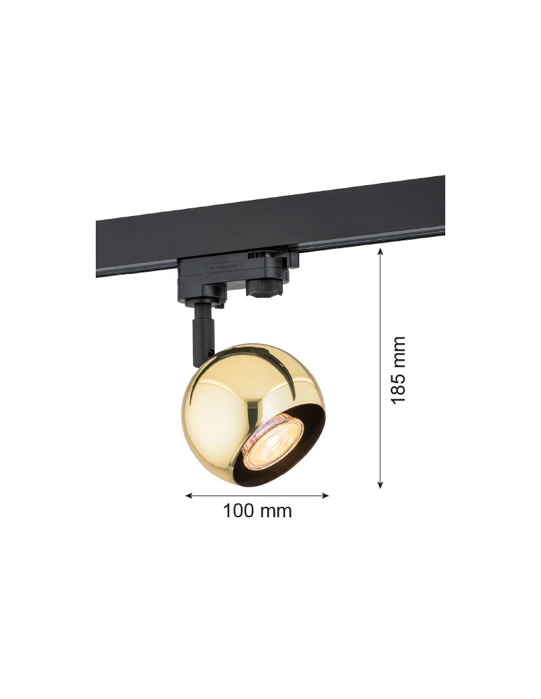 Lamps for 3-phase busbars - Argon MURI spotlight 1 pł. 1x5W (max) brass black 4378 - product kolory-swiatla.pl 2