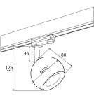 Lamps for 3-phase busbars - Argon MURI spotlight 1 pł. 1x5W (max) brass black 4378 - product 3