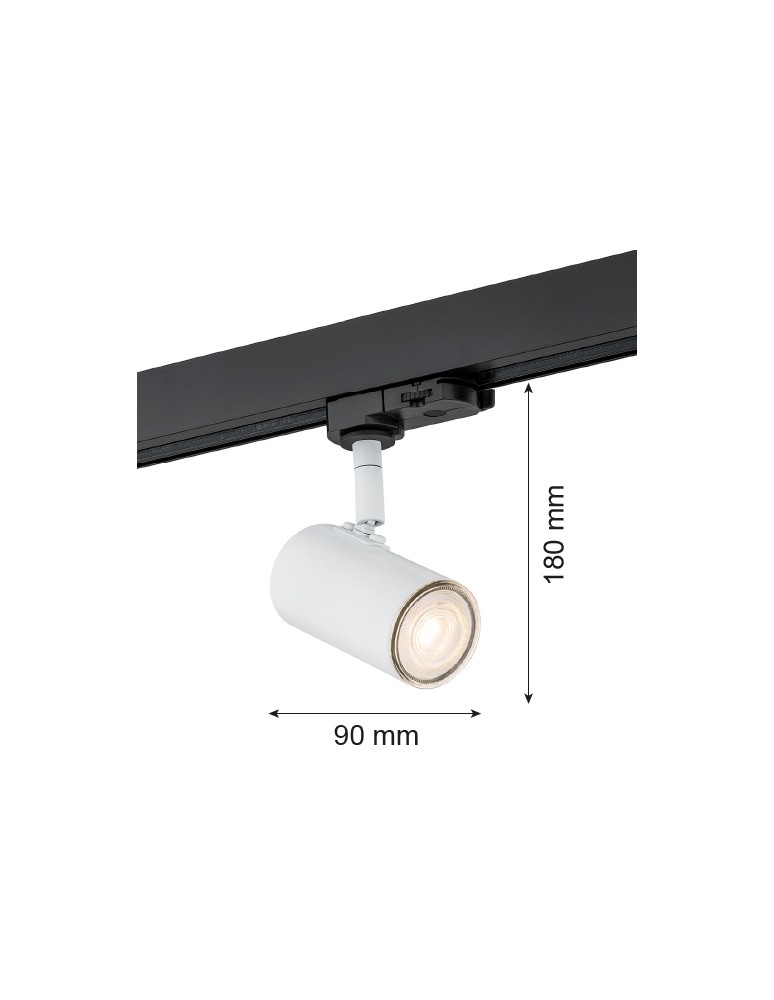 Lamps for 3-phase busbars - Argon HORTA spotlight 1 pł. 1x5W (max) white structure black 4327 - product kolory-swiatla.pl 2
