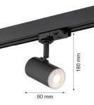 Lamps for 3-phase busbars - Argon HORTA spotlight 1 pł. 1x5W (max) black structure black 4329 - product 2