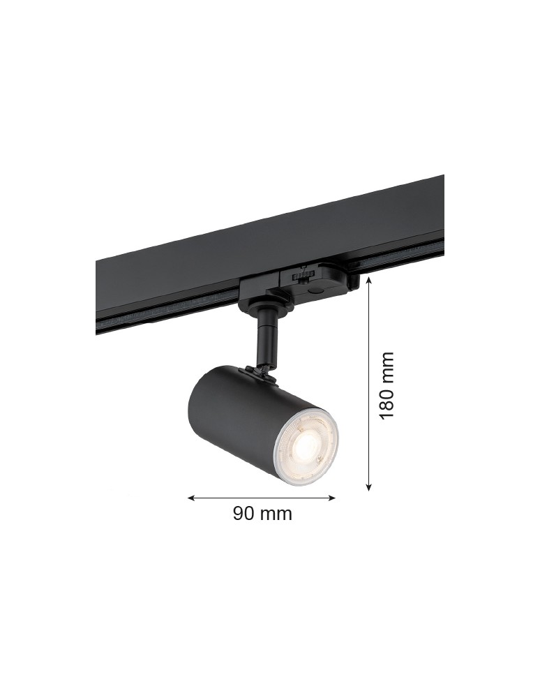 Lamps for 3-phase busbars - Argon HORTA spotlight 1 pł. 1x5W (max) black structure black 4329 - product kolory-swiatla.pl 2