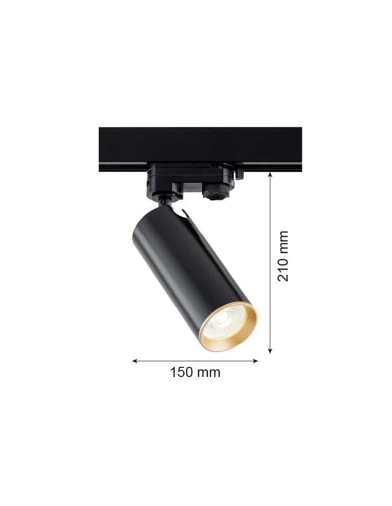 Lamps for 3-phase busbars - Argon TORELLO spotlight 1 fl., for T-RACK busbar 1x5W (max) black 8337 - product kolory-swiatla.pl 3