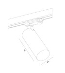 Lamps for 3-phase busbars - Argon TORELLO spotlight 1 fl., for T-RACK busbar 1x5W (max) black 8337 - product 4