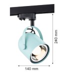 Lamps for 3-phase busbars - Argon NET PLUS spotlight 1 pł. 1x15W (max) blue matte black 4747 - product 3