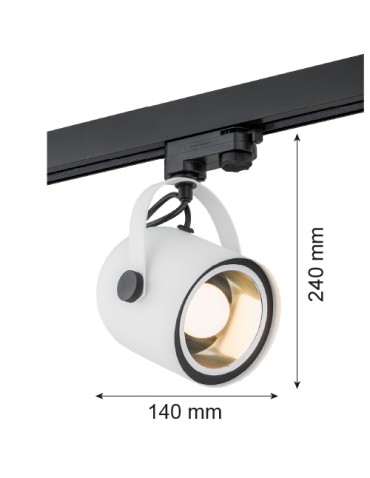 Argon NET spotlight 1 pł. 1x15W (max) white structure black structure 4309 - product 2