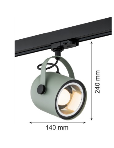 Argon NET reflektor 1 pł. 1x15W (max) szałwia struktura czarny struktura 4310 - produkt 2