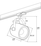 Lamps for 3-phase busbars - Argon NET spotlight 1 pł. 1x15W (max) sage structure black structure 4310 - product 3