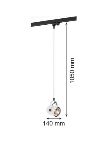 Argon NET zwis 1 pł. 1x15W (max) biały struktura czarny struktura 4312 - produkt 2