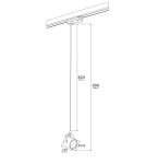 Lamps for 3-phase busbars - Argon NET 1 pł. pendant 1x15W (max) white structure black structure 4312 - product 3