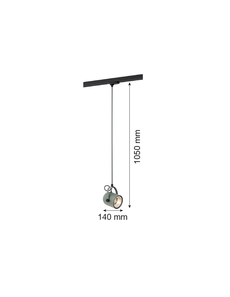 Lamps for 3-phase busbars - Argon NET 1 pł. pendant 1x15W (max) sage structure black structure 4313 - product kolory-swiatla.pl 2