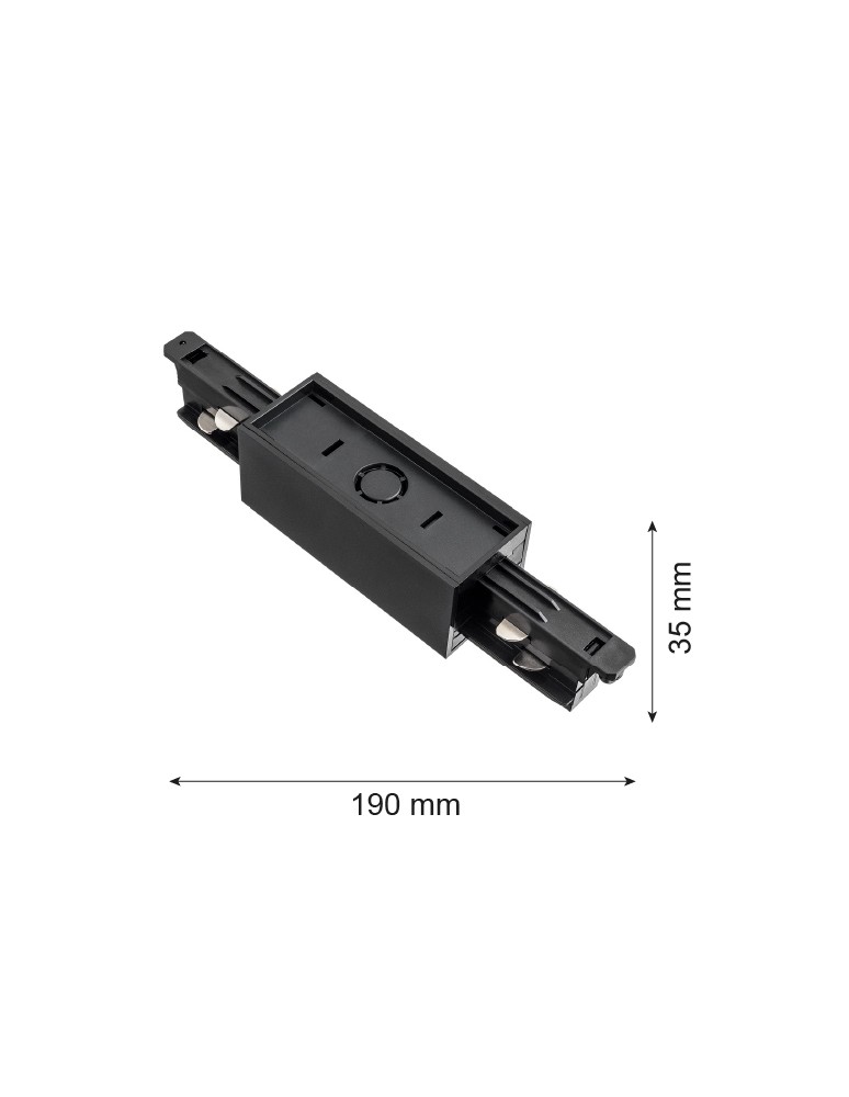 Accessories for 3 phase busbars - Argon ARGON T-RACK SYSTEM SIMPLE LAYER straight connector black 4364 - product kolory-swiatla.pl 2