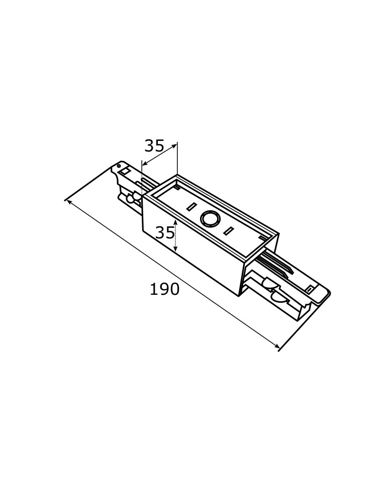 Accessories for 3 phase busbars - Argon ARGON T-RACK SYSTEM SIMPLE LAYER straight connector black 4364 - product kolory-swiatla.pl 3
