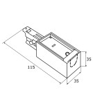 Accessories for 3 phase busbars - Argon ARGON T-RACK SYSTEM POWER SUPPLY TERMINAL black 4366 - product 3