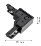 Accessories for 3 phase busbars - Argon ARGON T-RACK SYSTEM L LEFT LANGER (right angle) black 4367 - product 2