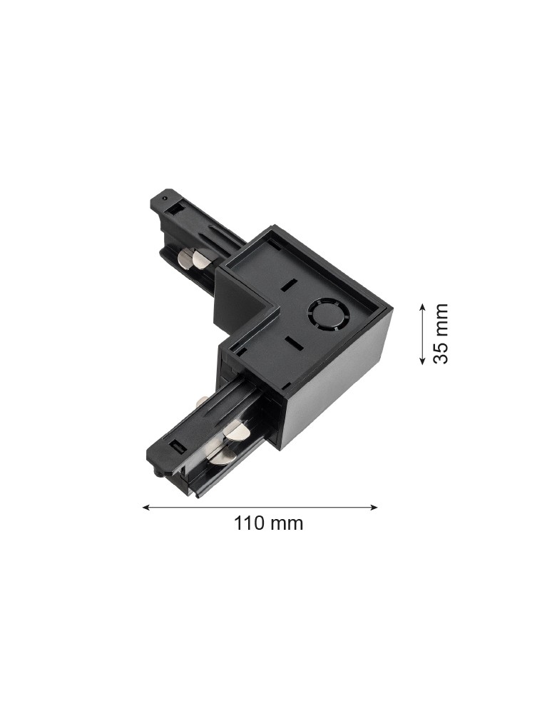 Accessories for 3 phase busbars - Argon ARGON T-RACK SYSTEM L LEFT LANGER (right angle) black 4367 - product kolory-swiatla.pl 2