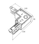 Accessories for 3 phase busbars - Argon ARGON T-RACK SYSTEM L LEFT LANGER (right angle) black 4367 - product 3