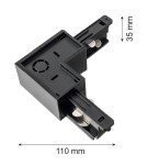 Accessories for 3 phase busbars - Argon ARGON T-RACK SYSTEM L RIGHT LANGER (right angle) black 4670 - product 2
