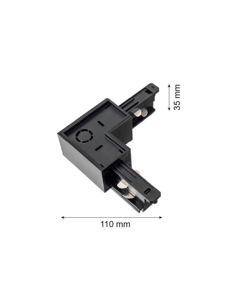 Accessories for 3 phase busbars - Argon ARGON T-RACK SYSTEM L RIGHT LANGER (right angle) black 4670 - product kolory-swiatla.pl 2