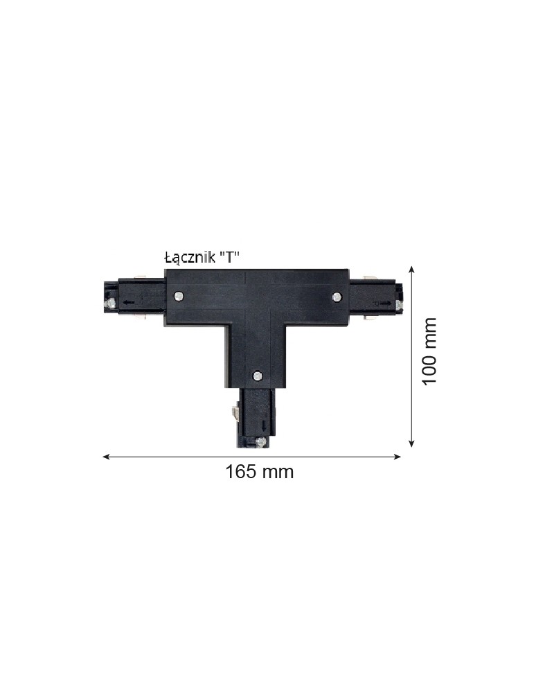 Accessories for 3 phase busbars - Argon T-RACK connector type "T" black 8040 - product kolory-swiatla.pl 2
