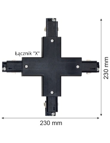 Argon T-RACK łącznik typu "X" czarny 8041 - produkt 2
