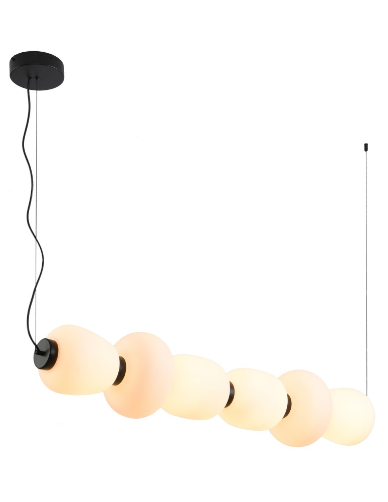 Pendant lamps over the island -  Step Into Design BRILLA-6 LED pendant lamp white and black 125 cm ST-CP241210-6L BLACK WHITE - product kolory-swiatla.pl 1