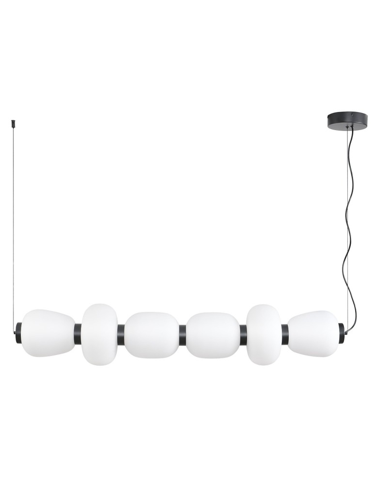 Pendant lamps over the island -  Step Into Design BRILLA-6 LED pendant lamp white and black 125 cm ST-CP241210-6L BLACK WHITE - product kolory-swiatla.pl 4