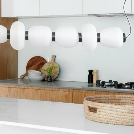  Step Into Design Lampa wisząca BRILLA-6 LED biało-czarna 125 cm ST-CP241210-6L BLACK WHITE