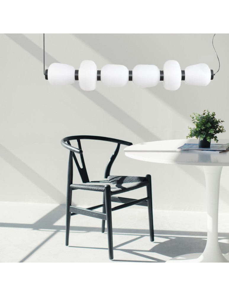 Pendant lamps over the island -  Step Into Design BRILLA-6 LED pendant lamp white and black 125 cm ST-CP241210-6L BLACK WHITE - product kolory-swiatla.pl 9