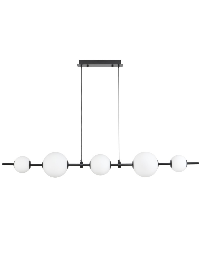 Pendant lamps over the island -  Step Into Design MILA pendant lamp black 140 cm ST-CP241222-5L - product kolory-swiatla.pl 1