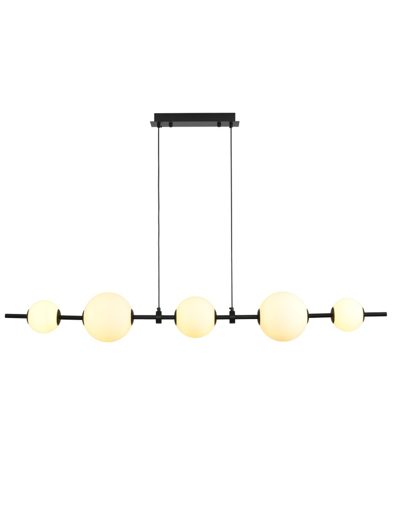 Pendant lamps over the island -  Step Into Design MILA pendant lamp black 140 cm ST-CP241222-5L - product kolory-swiatla.pl 2
