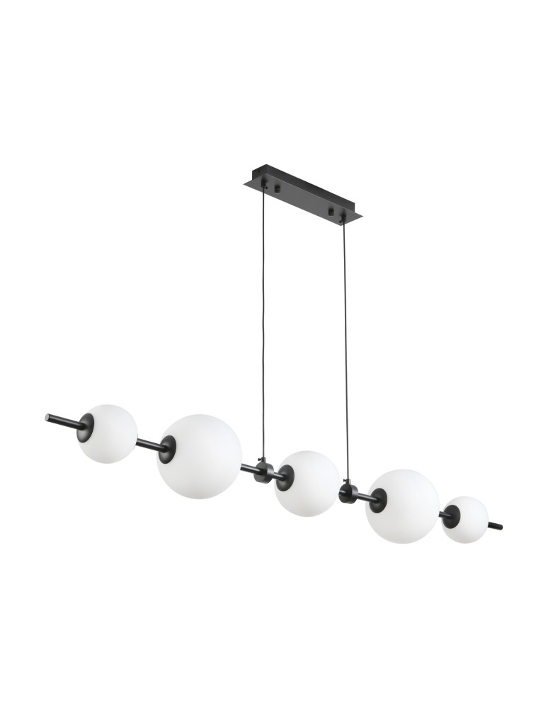 Pendant lamps over the island -  Step Into Design MILA pendant lamp black 140 cm ST-CP241222-5L - product kolory-swiatla.pl 3