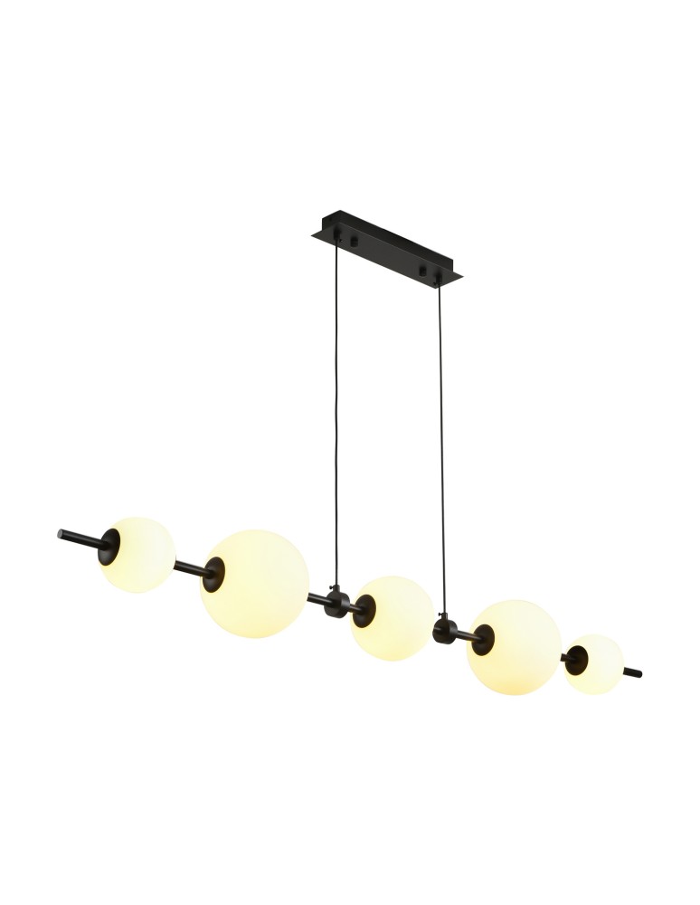 Pendant lamps over the island -  Step Into Design MILA pendant lamp black 140 cm ST-CP241222-5L - product kolory-swiatla.pl 4