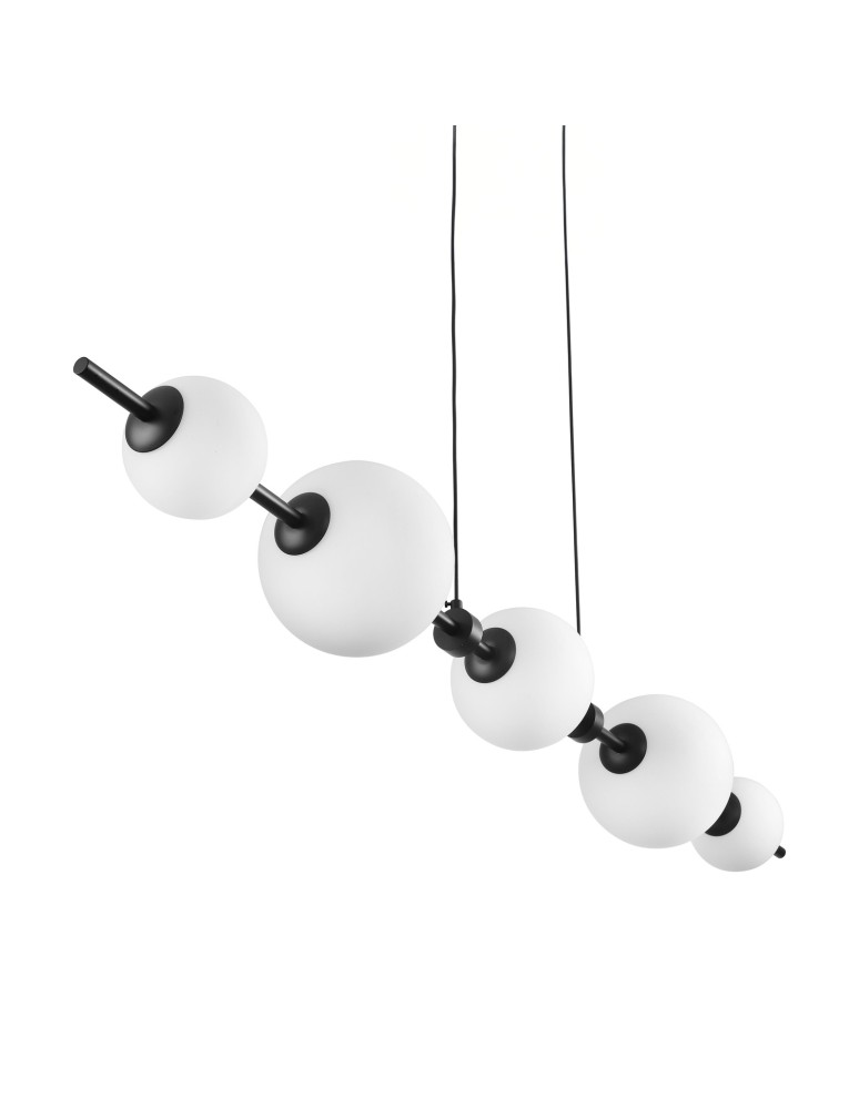 Pendant lamps over the island -  Step Into Design MILA pendant lamp black 140 cm ST-CP241222-5L - product kolory-swiatla.pl 7