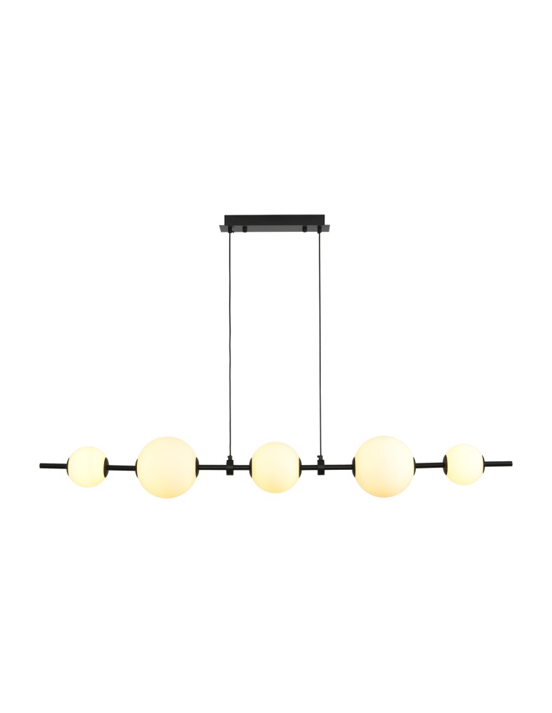 Pendant lamps over the island -  Step Into Design MILA pendant lamp black 140 cm ST-CP241222-5L - product kolory-swiatla.pl 10
