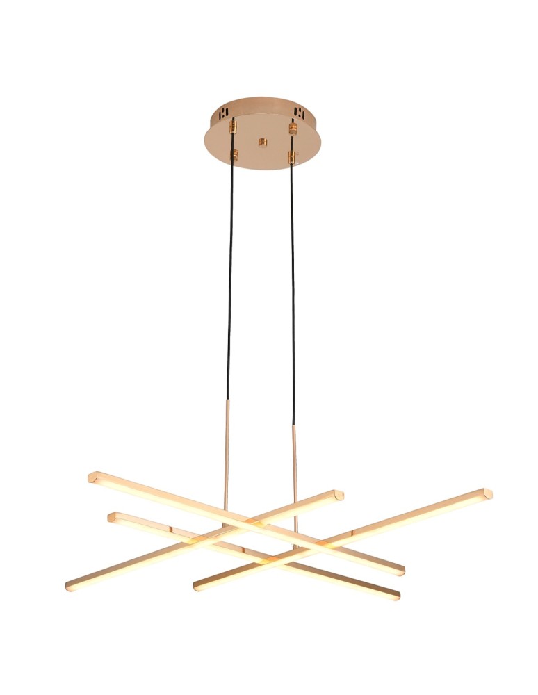 Modern pendant lamps -  Step Into Design CRISS CROSS LED pendant lamp gold 78 cm ST-MD240406-4 gold - product kolory-swiatla.pl 1