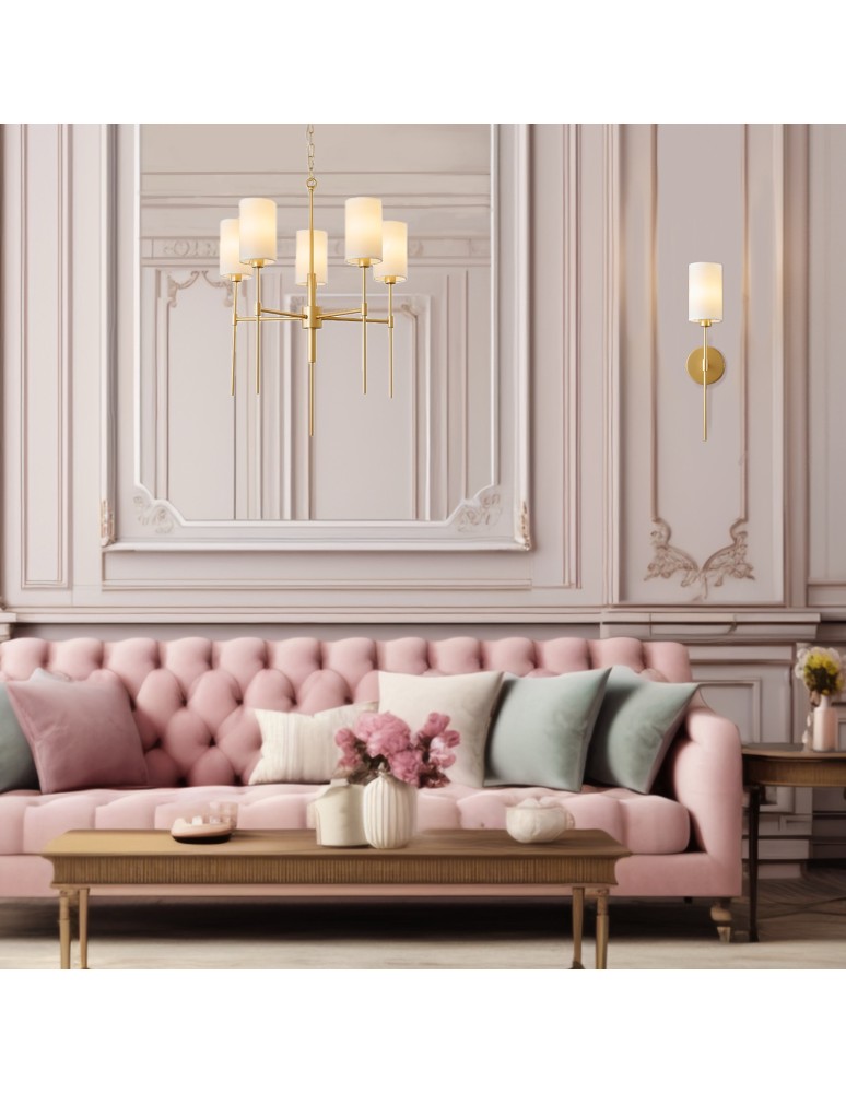 5-point chandeliers -  Step Into Design DARLING gold chandelier pendant lamp 60 cm ST-9501-5 GOLD - product kolory-swiatla.pl 10