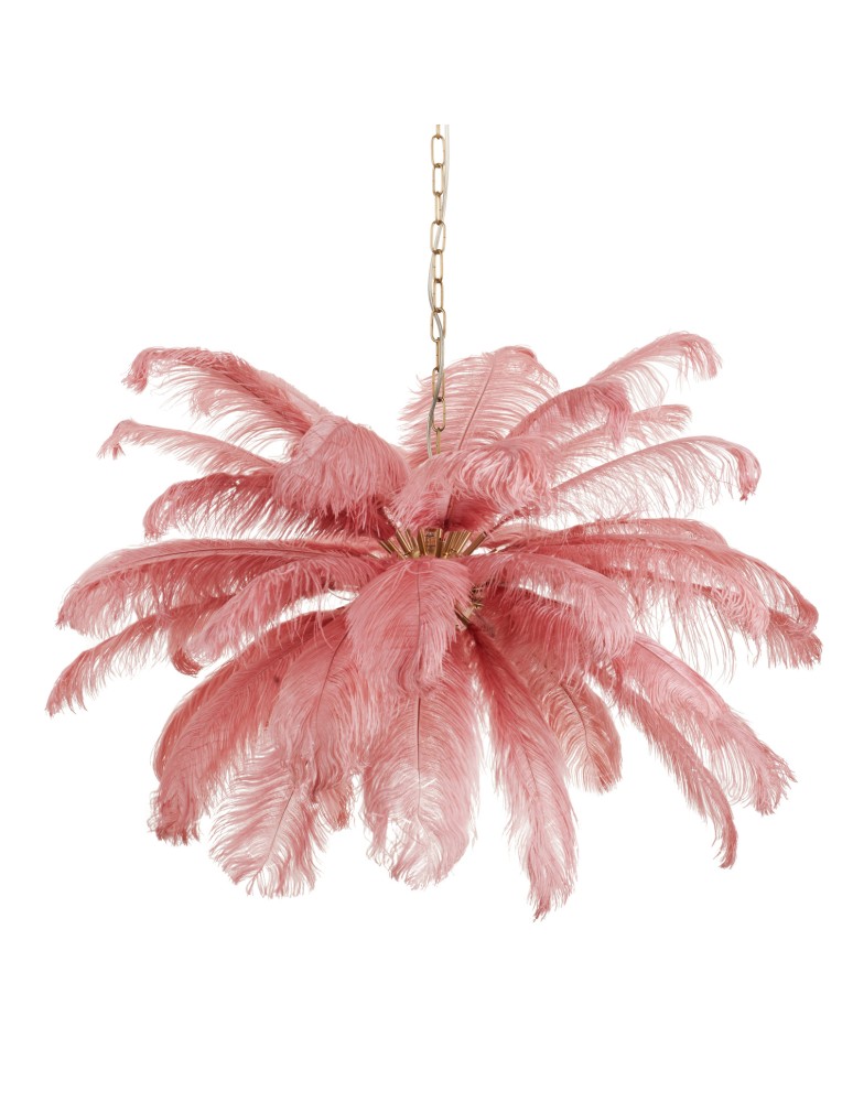 Designer pendant lamps -  Step Into Design EMU pink feather pendant lamp 100 cm ST-DN127 pink - product kolory-swiatla.pl 2