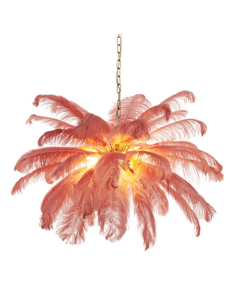 Designer pendant lamps -  Step Into Design EMU pink feather pendant lamp 100 cm ST-DN127 pink - product kolory-swiatla.pl 4