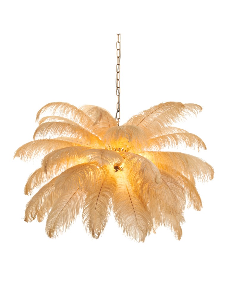 Designer pendant lamps -  Step Into Design EMU feather pendant lamp beige 100 cm ST-DN127 beige - product kolory-swiatla.pl 3