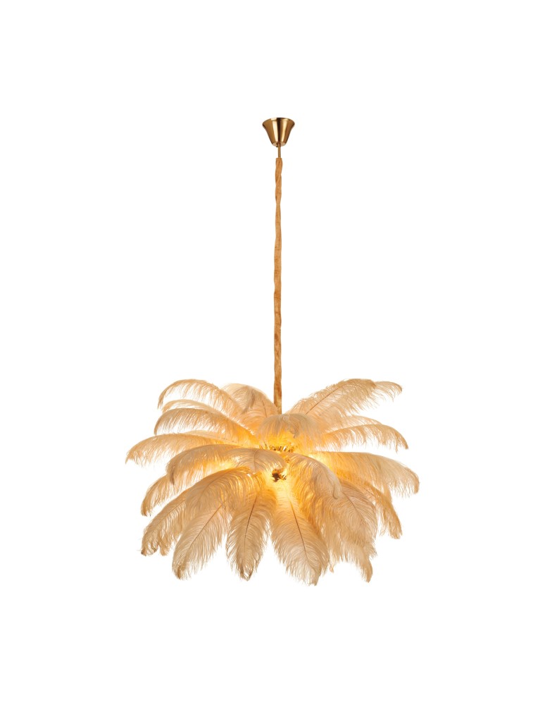 Designer pendant lamps -  Step Into Design EMU feather pendant lamp beige 100 cm ST-DN127 beige - product kolory-swiatla.pl 5