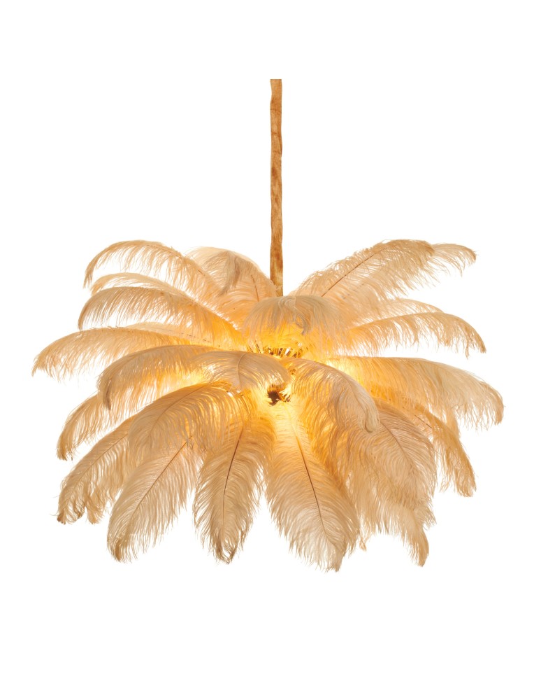 Designer pendant lamps -  Step Into Design EMU feather pendant lamp beige 100 cm ST-DN127 beige - product kolory-swiatla.pl 7