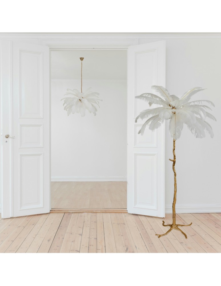 Designer floor lamps -  Step Into Design Floor lamp EMU feather white 170 cm ST-DN127-F white - product kolory-swiatla.pl 8