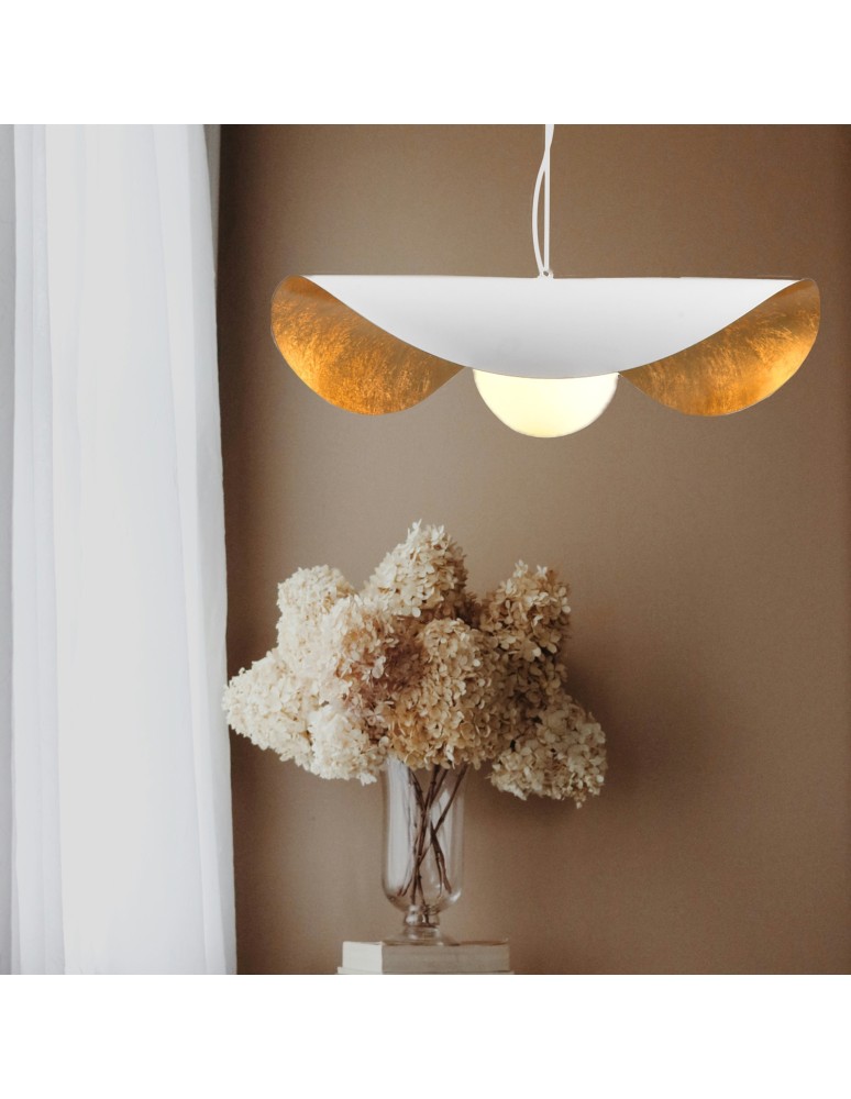 Modern pendant lamps -  Step Into Design ENZO white gold 60 cm pendant lamp ST-F22020601-D60 white - product kolory-swiatla.pl 2
