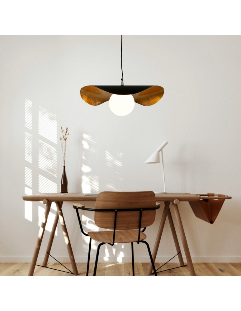 Modern pendant lamps -  Step Into Design ENZO black and gold pendant lamp 80 cm ST-F22020601-D80 black - product kolory-swiatla.pl 2