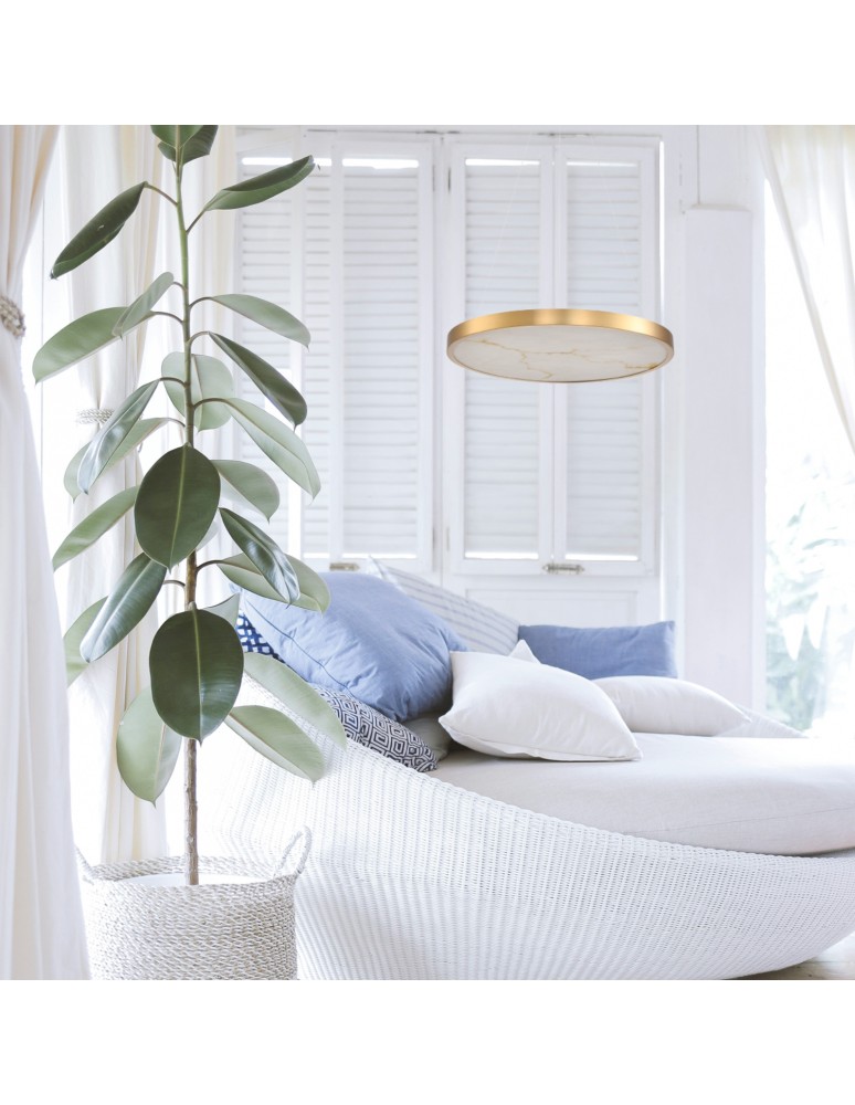 Designer pendant lamps -  Step Into Design ALCHEMY LED pendant lamp gold alabaster 60 cm ST-MD2407 - product kolory-swiatla.pl 3