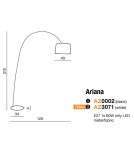 Floor lamps with lampshade - Azzardo ARIANA WHITE 1xE27 Floor Lamp White AZ3071 - product 3