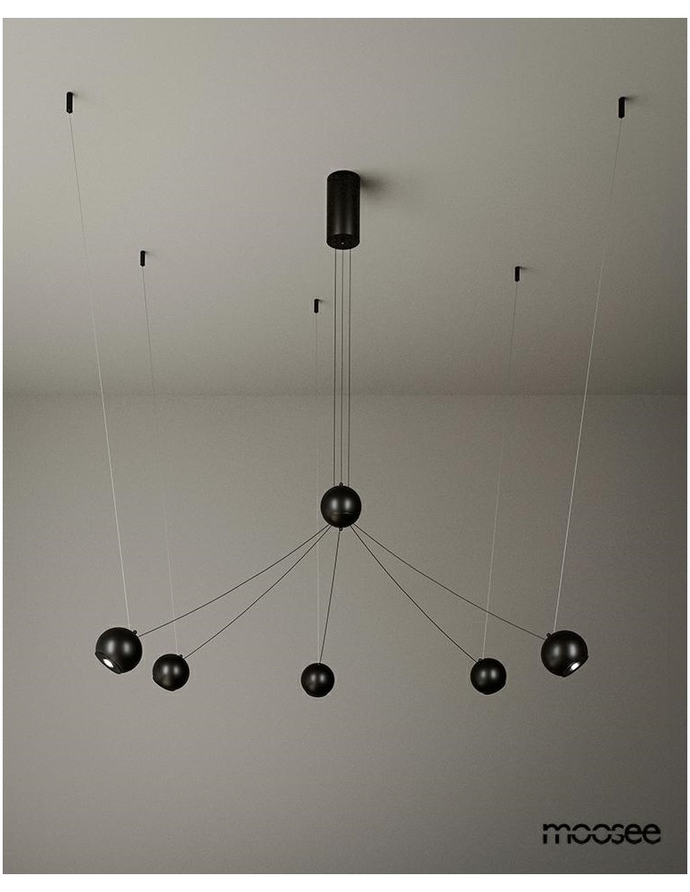 Modern pendant lamps - MOOSEE OCTO 5 pendant lamp black (MSE1501100492) - product kolory-swiatla.pl 7