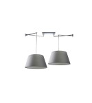 Pendant lamps with lampshade - AZzardo NATALIA 2S Gray AZ1923/AZ2591 (incl. 2x lampshade 50cm gray) Pendant - product 1