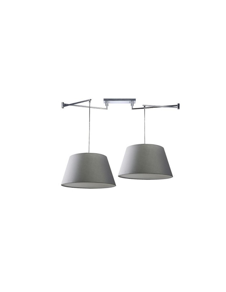 Pendant lamps with lampshade - AZzardo NATALIA 2S Gray AZ1923/AZ2591 (incl. 2x lampshade 50cm gray) Pendant - product kolory-swiatla.pl 1